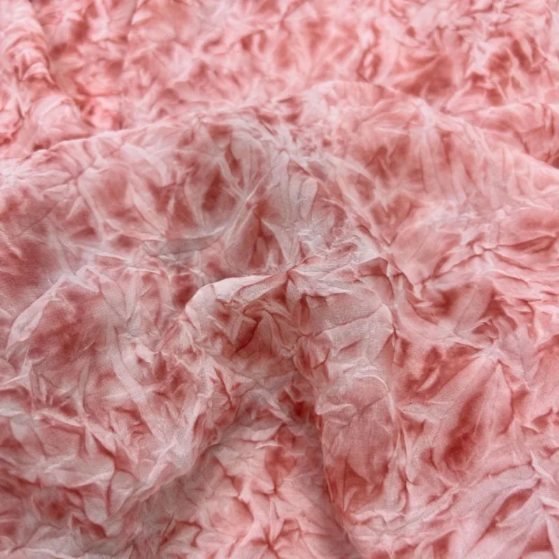 

Pleated Tie Dye Chiffon Fabric with Color Stirring Crinkle Technology for Women's Spring Summer Clothing Design