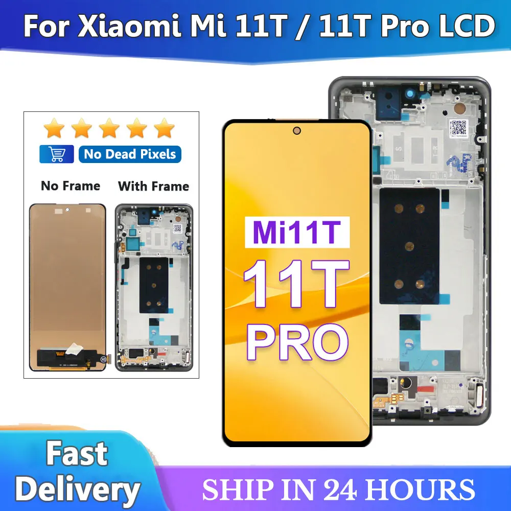 

ЖК-дисплей 6,67 "Ori для Xiaomi 11T Mi11T, сенсорный экран с дигитайзером для Xiaomi 11T Pro 2107113SG, ЖК-экран с рамкой