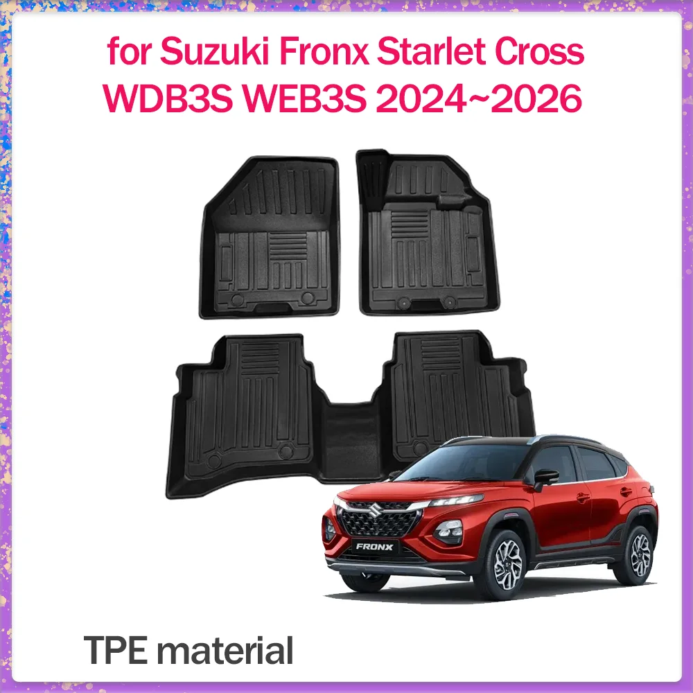 

Car Floor Mat for Suzuki Fronx Starlet Cross 2024~2026 TPE Foot Interior Liner Waterproof Trunk Pad Carpet Custom Accessories