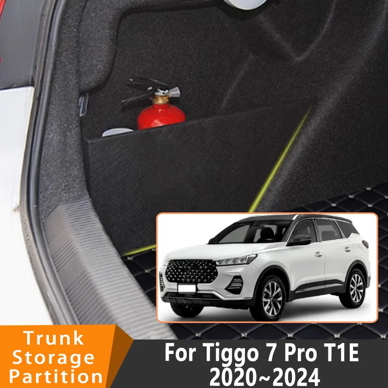 

Auto Accessories For Tiggo 7 Pro T1E 2020~2024 23 Car Organizer Thickening Trunk Side Partition Trunk Interior Storage Box Parts