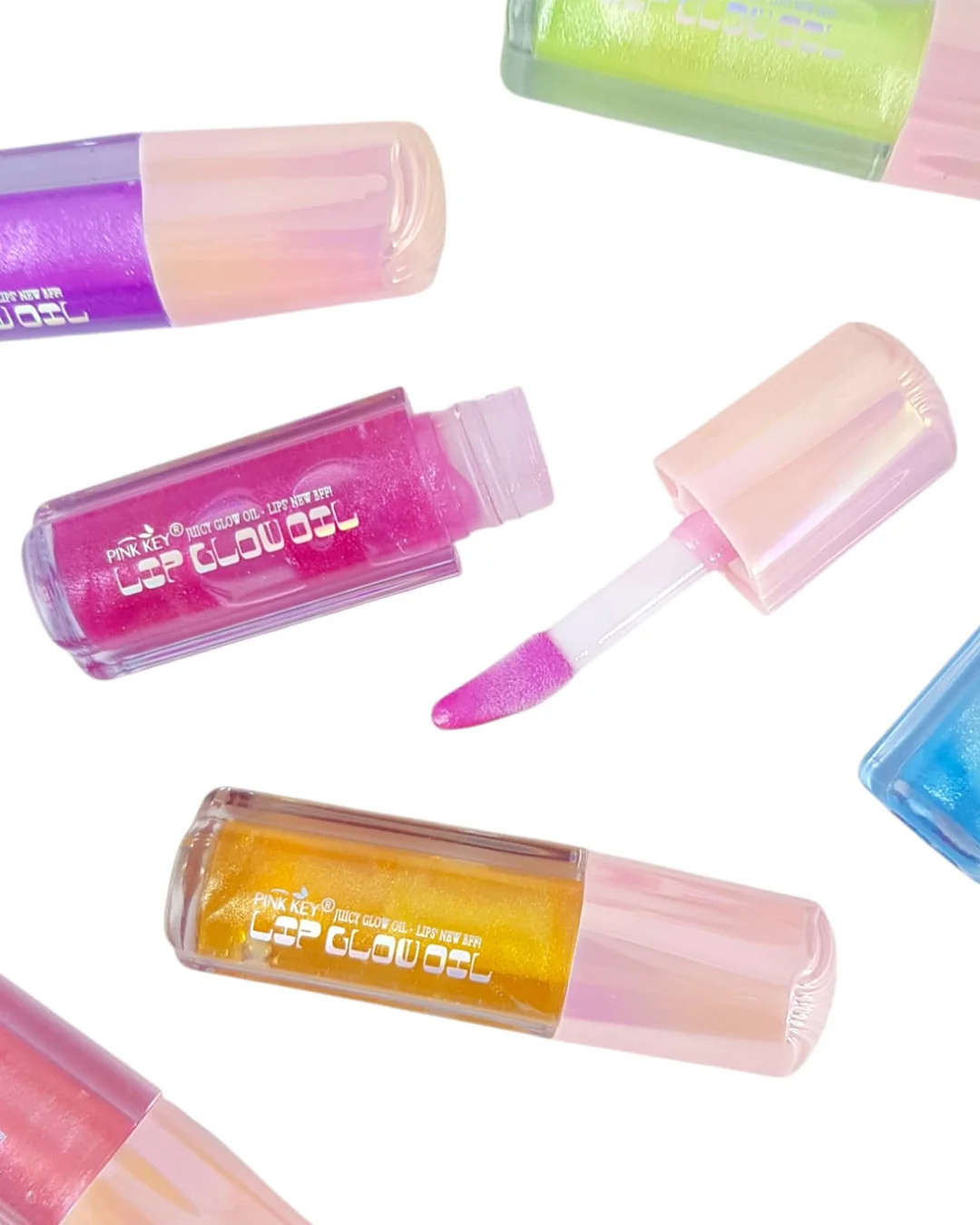 Brillo de labios PINK KEY hidratante de 6 tonos, brillo de labios con aceite luminoso, brillo de labios líquido hidratante transparente, potenciador de labios natural