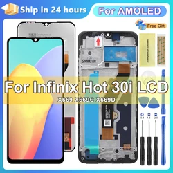 Pantalla OEM de 6,56 pulgadas para Infinix Hot 30i, X669, X669C, Hot30i, NFC, X669D, montaje de digitalizador táctil, repuesto