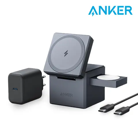 앤커 Anker 트리플 무선 충전기 Y1811 마그네틱 큐브 3in1 맥세이프 충전기 15W MAX 고속충전