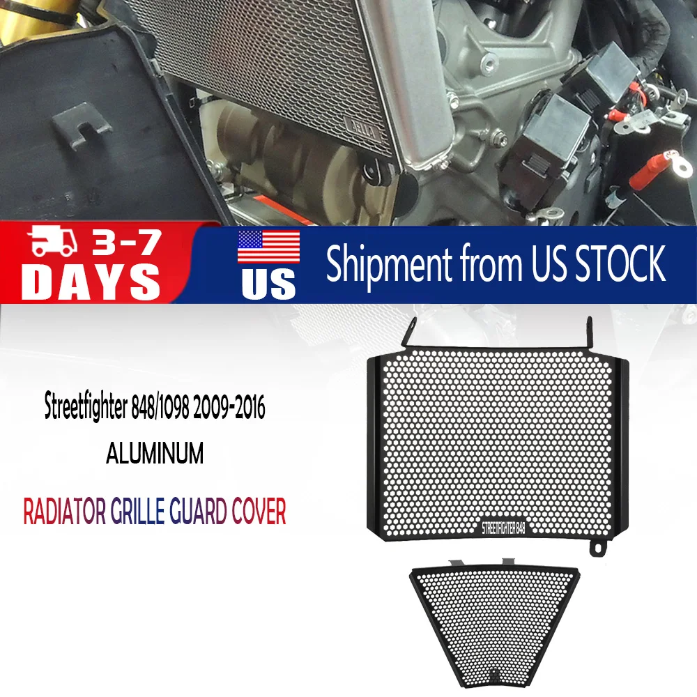 For Ducati Streetfighter 848 1098 2009 2010 2011 2012 2013 2014 2015 2016 Radiator Grille Guard Cover Oil Cooler Guard Protector