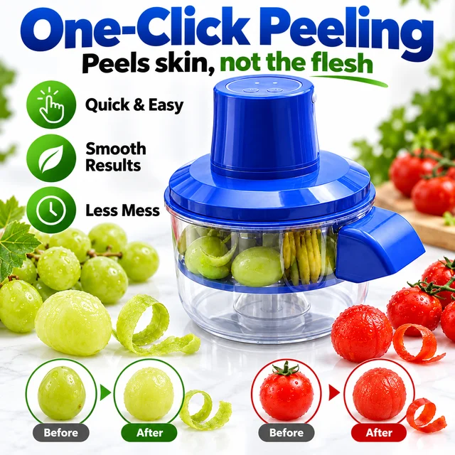 Portable Fruit & Vegetable Peeler Machine, One-Click Automatic Peeling Tool, Food-Grade Easy-Clean Kitchen Gadget for Grapes, Cherry Tomatoes & Small Produce 2 Portable Fruit & Vegetable Peeler Machine, One-Click Automatic Peeling Tool, Food-Grade Easy-Clean Kitchen Gadget for Grapes, Cherry Tomatoes & Small Produce 2
