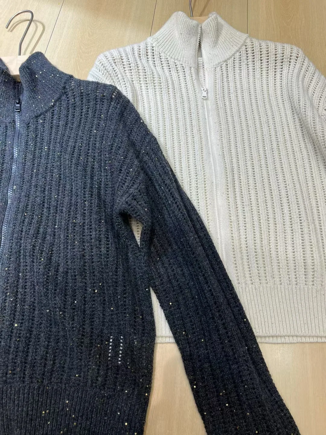 Casual damesvest van kasjmier met ritssluiting herfst 202