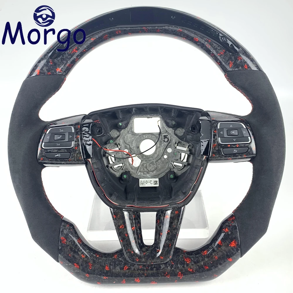 Custom LED Forged Carbon Fiber Steering Wheel For Volkswagen VW Golf MK8 golf 8 golf 7 2020 2021 2022 2023 Steering Wheel