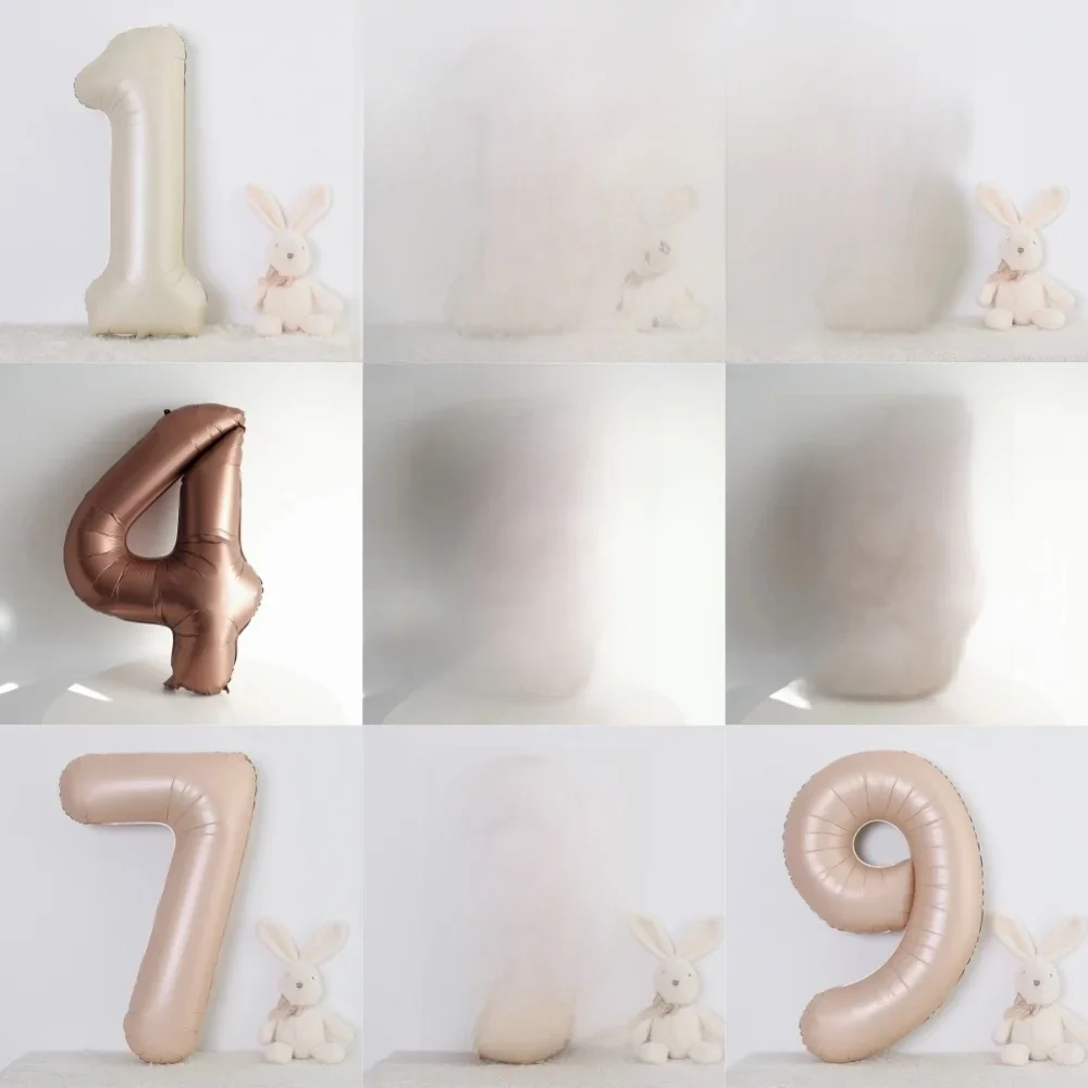 Grand ballon numérique en film d'aluminium, style INS, couleur caramel crème, décoration de photographie de fête d'anniversaire, garçons et filles, 40