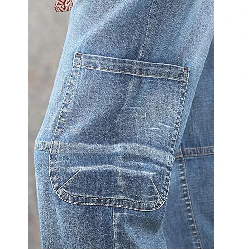ヴィンテージスタイルのレディースクロップドデニムジーンズ、綿75%、ポリエステル23%、スパンデックス2%、ミディアムストレッチフレンチボタンフライローライズジーンズ