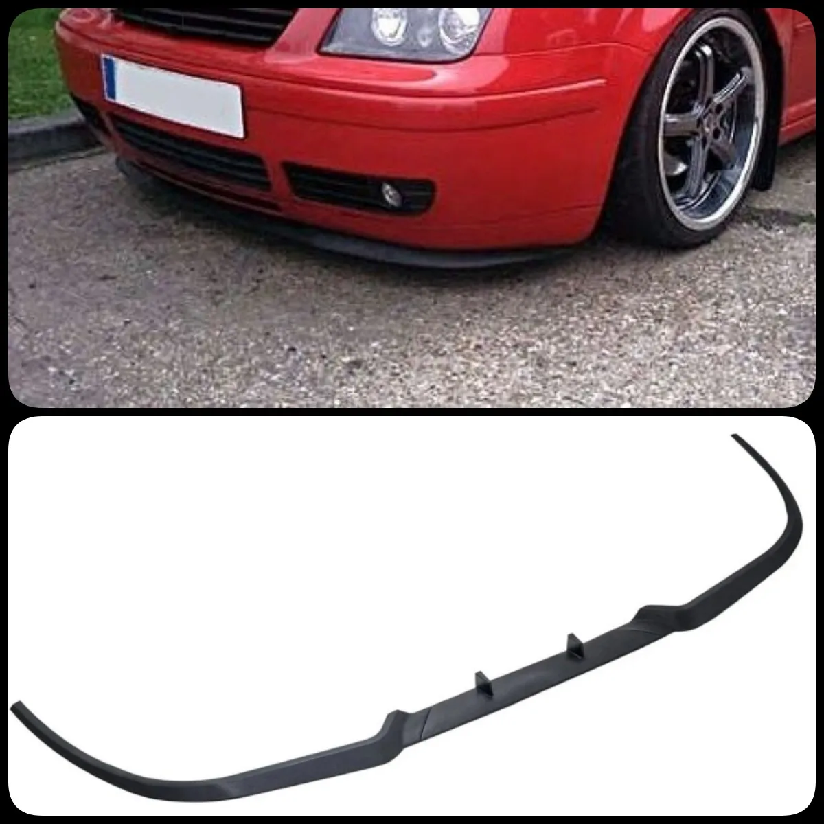 For VW Volkswagen Jetta MK4 Bora CUPRA R Front Bumper Lip Universal 3pcs Diffuser Black Bumper Lip Spoiler Body kit Tuning