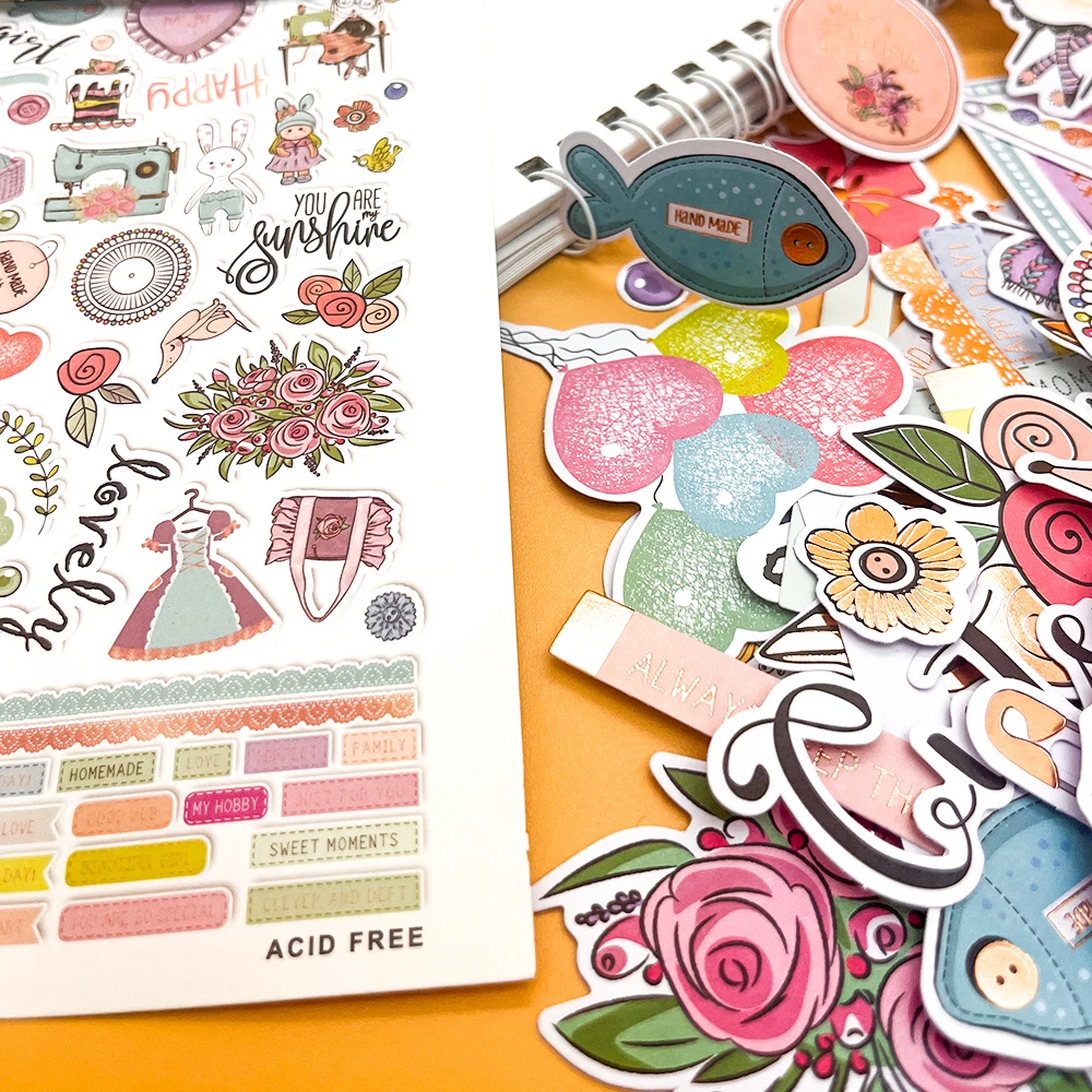 Kreatywna ścieżka 150 sztuk drukowane folia papieru Diecuts Ephemera kształty projekt Scrapbooking Cardmaking Journal upiększeń dekoracji