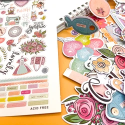 Kreatywna ścieżka 150 sztuk drukowane folia papieru Diecuts Ephemera kształty projekt Scrapbooking Cardmaking Journal upiększeń dekoracji