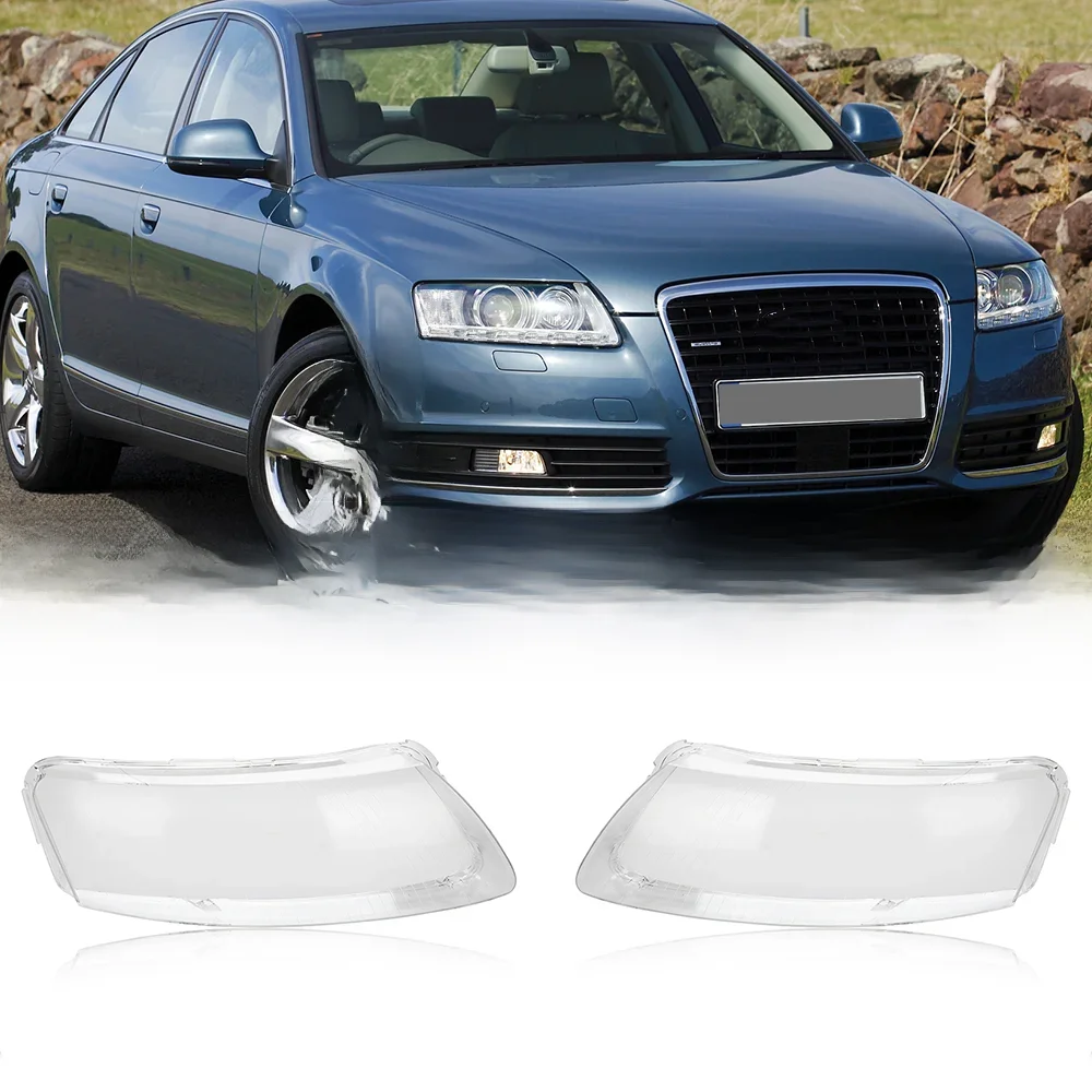 Dla Audi A6 C6 2004 2005 2006 2007 2008 2009 2010 2011 przedni reflektor reflektory z pleksiglasu pokrywa przezroczyste klosze — 2