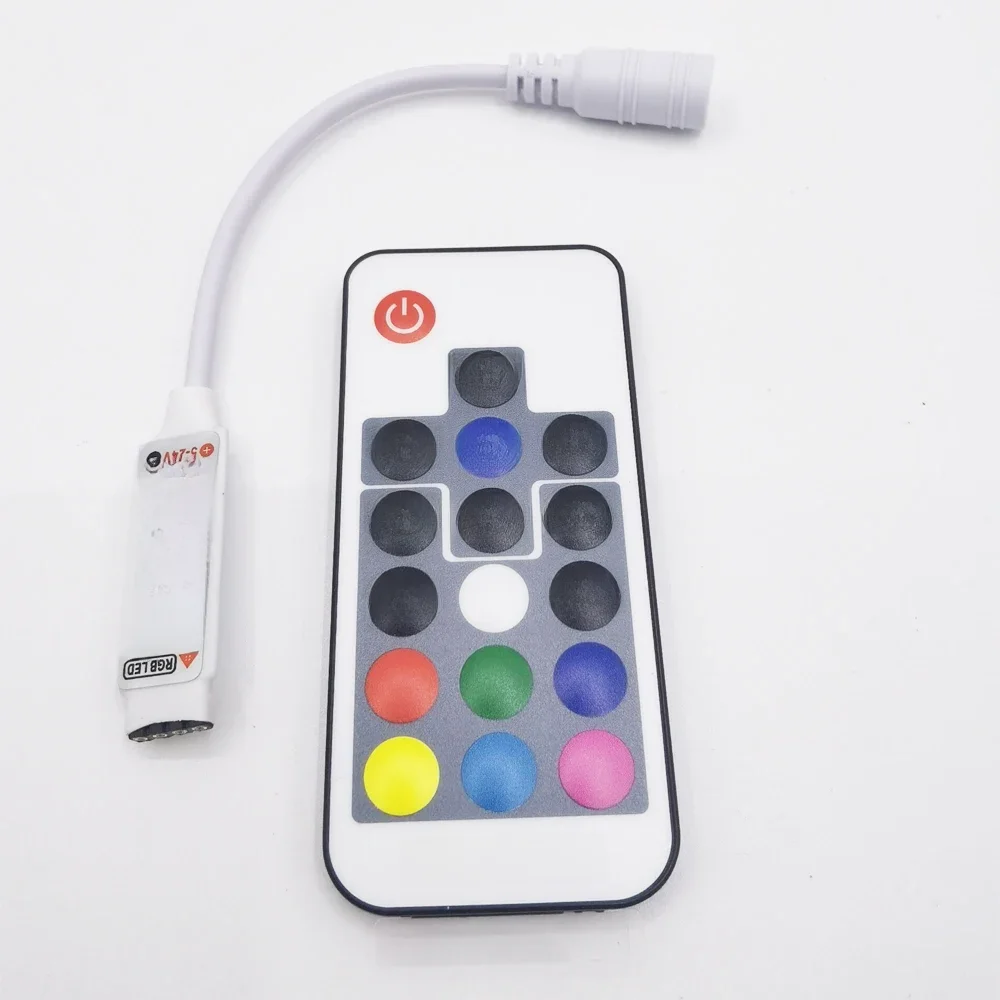 17-klawiszowy bezprzewodowy pilot zdalnego sterowania LED Mini RF do pasków kolorowych RGB 5050/3528/5730/5630/3014 — zdjęcie 2