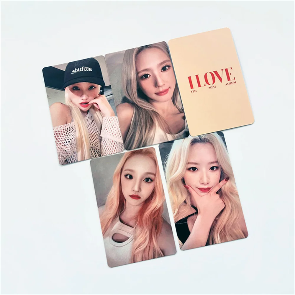 5PCS/Set Kpop Idol (G)I-DLE Photocard NEW Album I Love Cards HD Printed MINNIE MIYEON Photo Card For Fans Collection