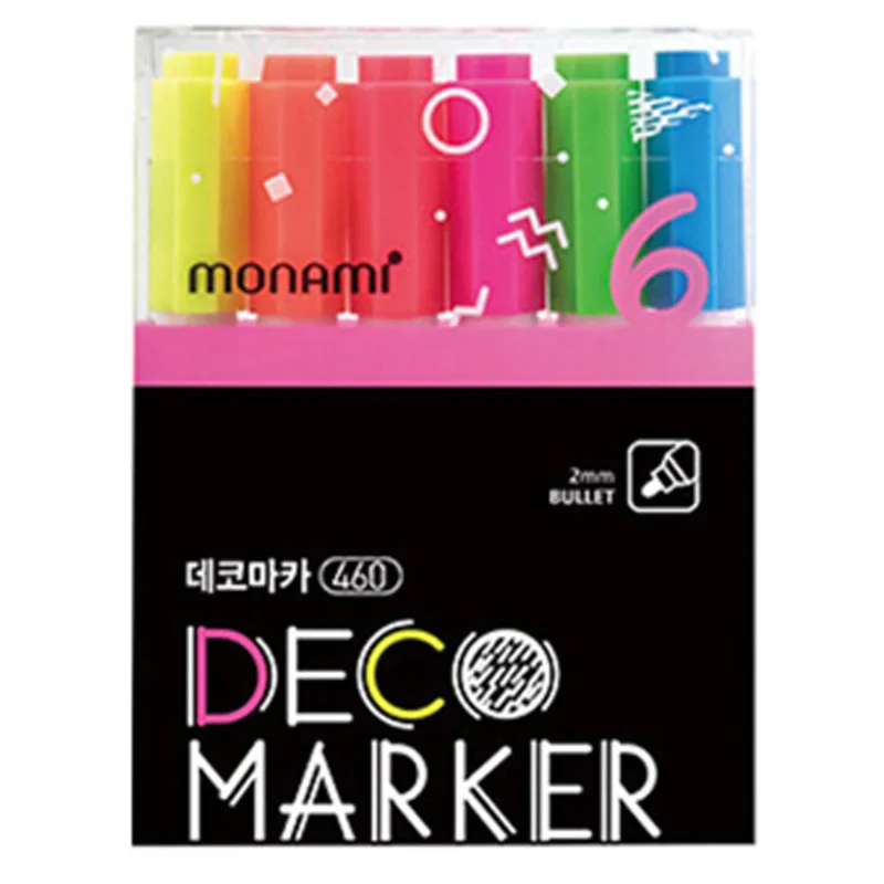 Monami Deco Maka 460 2.0mm fluorescent 6 color set