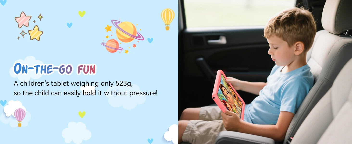 KINGRID K10 Kids Tablet 10'' Android 15 4GB RAM+8GB Expandable 64GB ROM 5G WiFi Widevine L1 5000mAh Kids Tablet PC Tablet Android Parental Control
