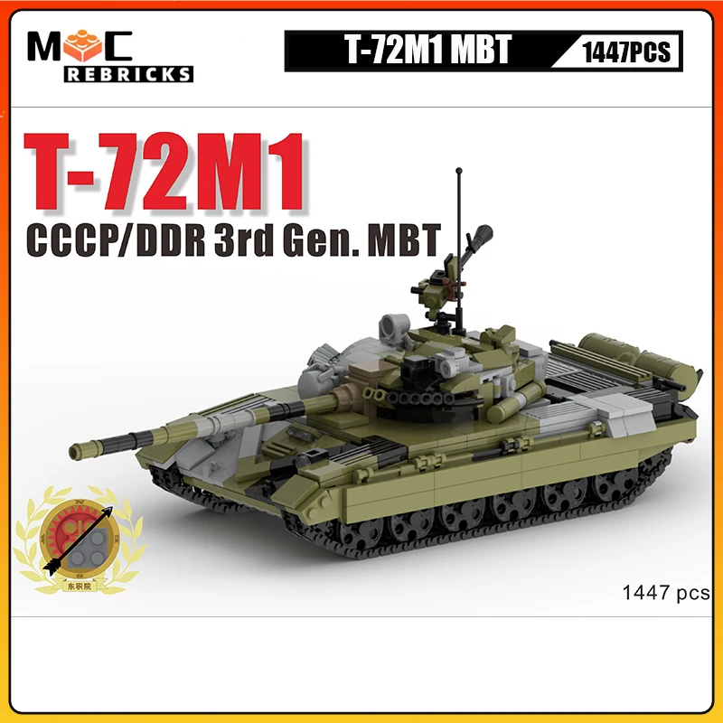 WW2 Soviet Union Main Battle Tanks T-72M1 Building Blocks Military War Army Corps Tracked Vehicle Artillery Car Kid Bricks Toys