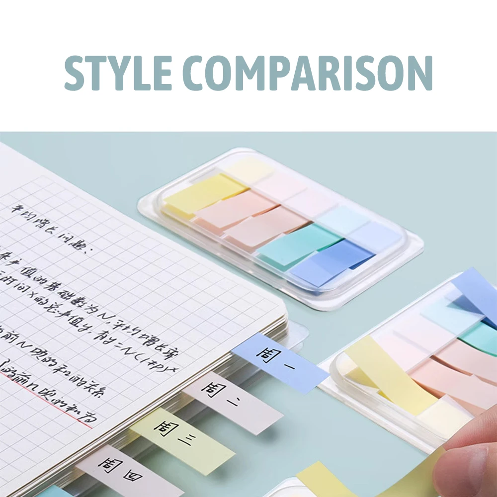 Morandi Index Sticky Notes Transparent Self-adhesive Sticky Notes Reusable Color Bookmark Office school Multifunctional Memo Pad