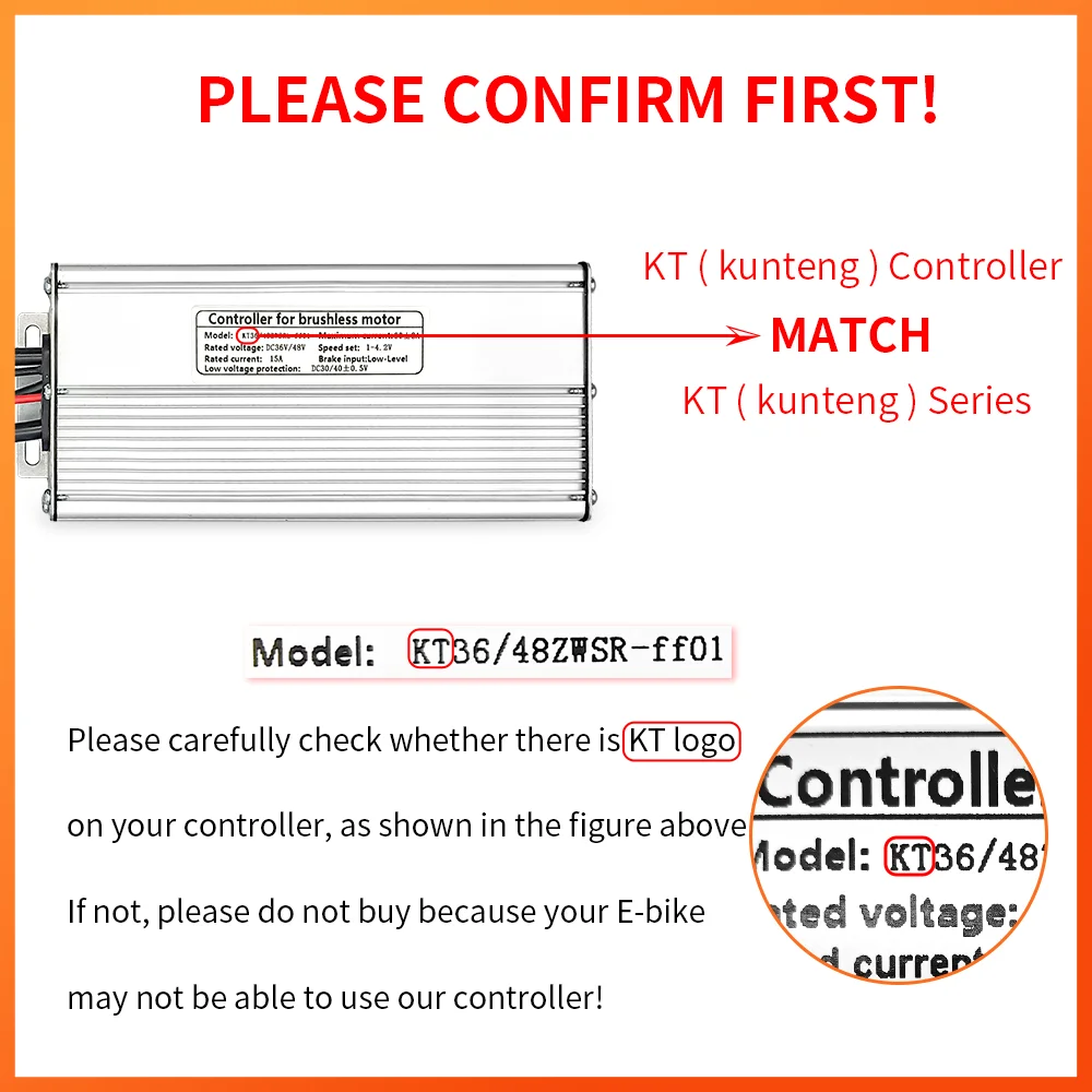 Controlador Ebike KT 50A 48V/60V/72V/90V voltaje Ebike sin escobillas 50A 1500W 3000W controlador de onda sinusoidal Kit de conversión Accesorios