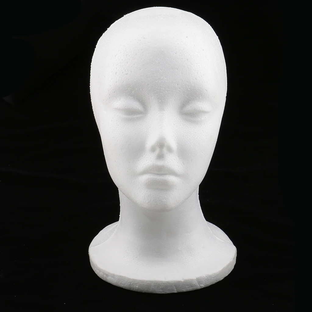 

Female Styrofoam Head Mannequin Head Model Hat Glasses Wig Display Stand Foam Mannequin Head Holder Rack for Home Salon Headwear