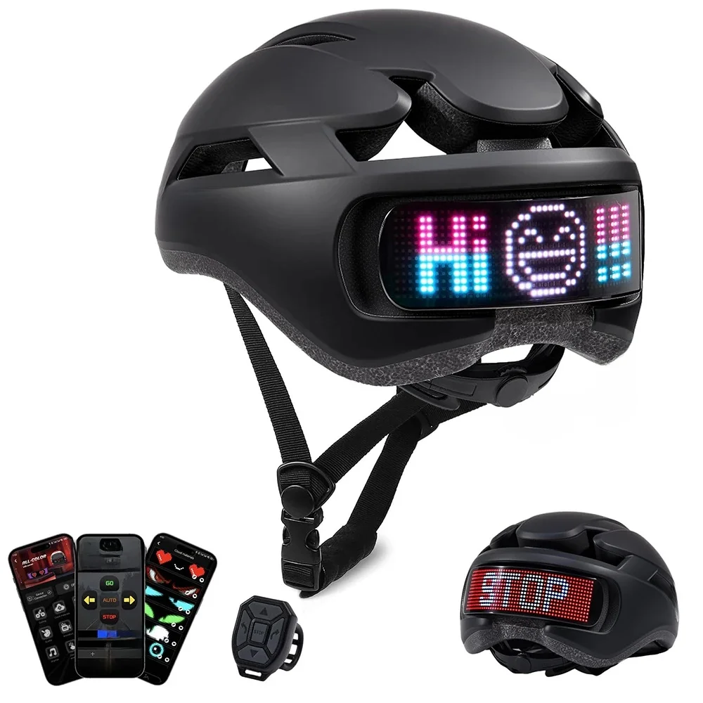 AliExpress SLSHINING LED Bike Helmet with LED Display Screen Taillight Smart APP Control Bicycle Helmet Road MTB Cycling Helmets