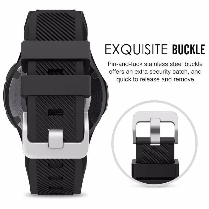 20mm 22mm Band for Samsung Galaxy Watch 7 6 Classic/5 pro/3/active 2 Gear s3/S2 silicone bracelet Huawei GT/2/GT2/3 Pro 4 strap