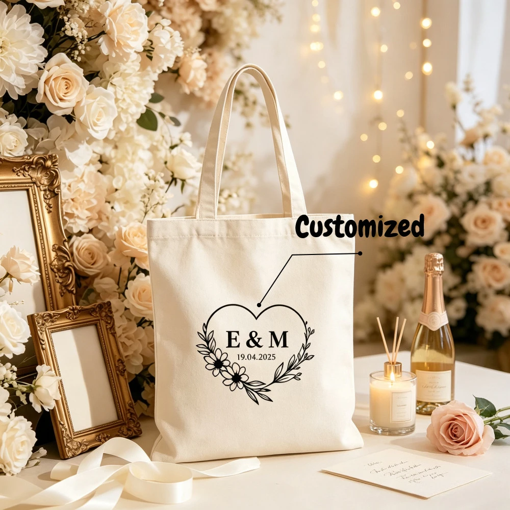 2026 New Customized Unique Women's Tote Bag, Customizable Canvas Bag with Name, Wedding Gift Packaging Bag, Bridesmaid Gift.