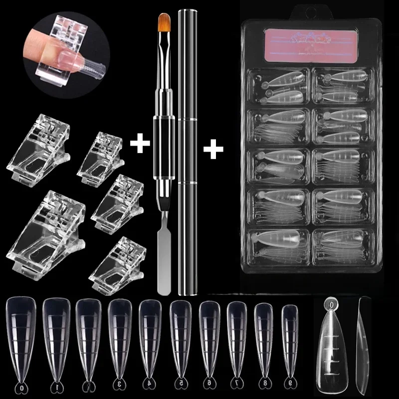 100Pcs/Box Tipsy Full Set Akrylowe Fałszywe Palce UV Gel Polish Szybkie Fałszywe Paznokcie Końcówki Manicure Narzędzia Nail Art DIY Tools Kit — zdjęcie 2
