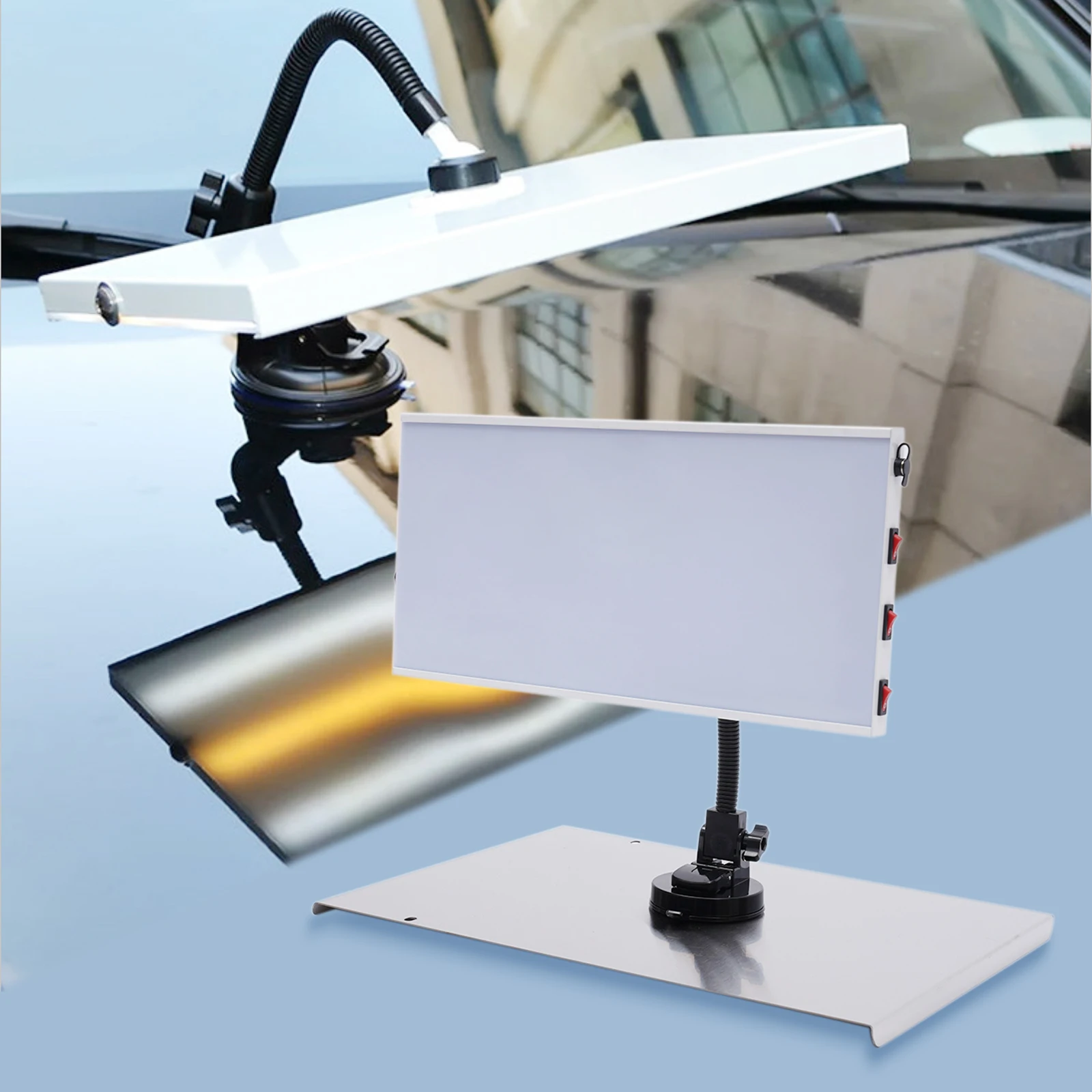 

LED Line Board Light Car Dent Paintless Scratch Remover Repair 3Strip Lamp Light Aluminum Alloy Easy to Bend, Non-rebound