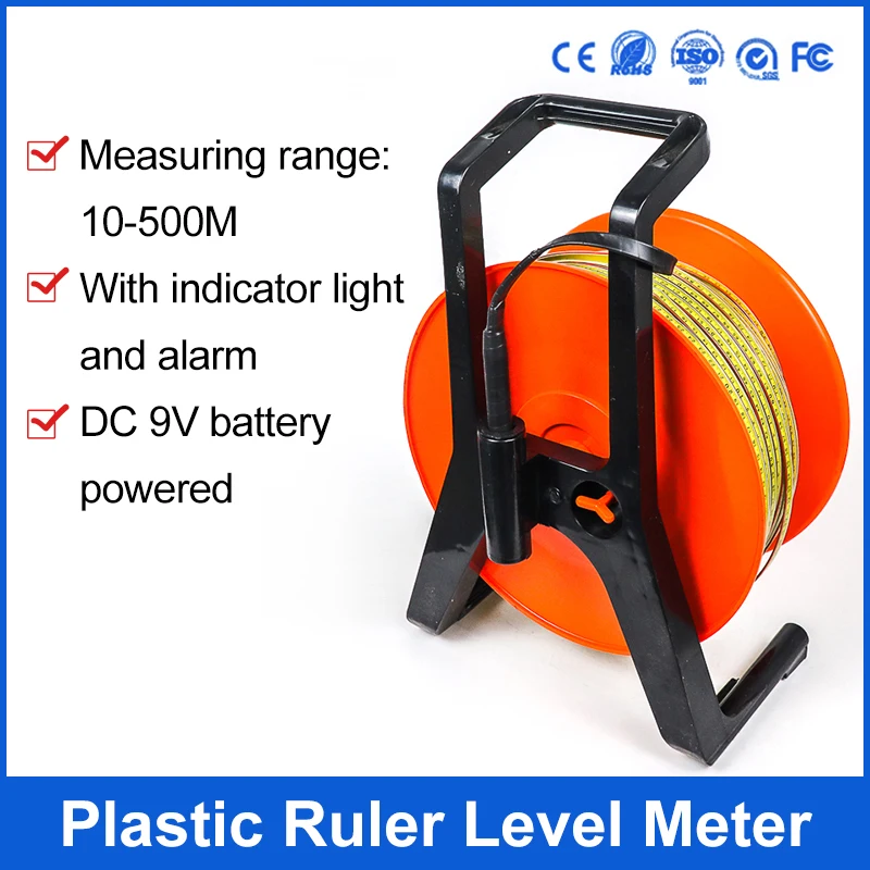 100M Deep Well Analog Water Level Sensor Steel Ruler Cable Probe Measurement Equipment