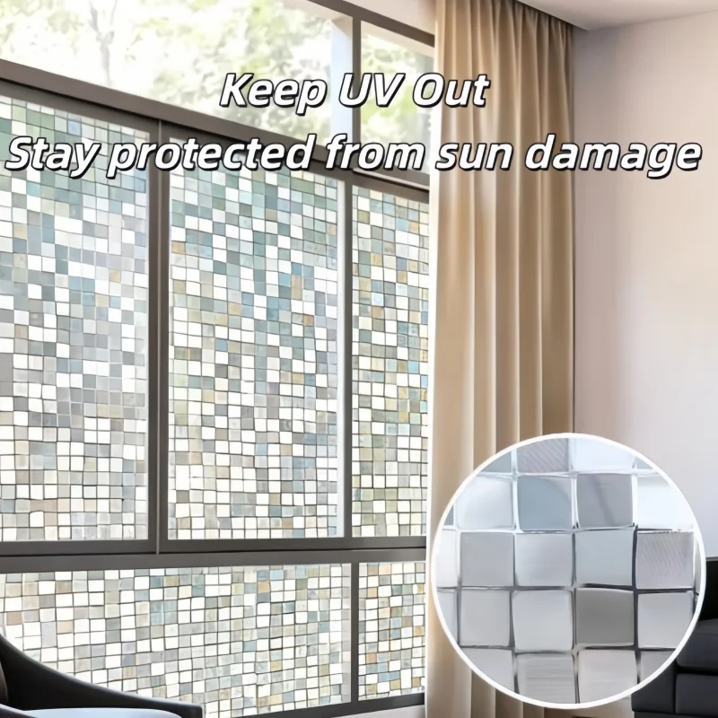 Heat Control Anti UV Privacy Window Film Static Cling Rainbow Glass Door Film 3D Vinyl Window Decal Stickers for Home Bathroom