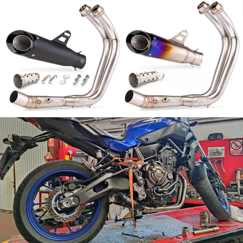 Voor Yamaha MT-07 FZ-07 Motorcross Uitlaat Voor Pijp Motorfiets Uitlaat Systeem Gemodificeerde Escape Moto Racing Yzf MT07 FZ07 Tracer - afbeelding 2