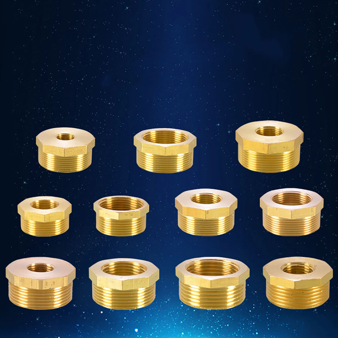 

BSP All Brass Reducer Pipe Fittings Connector 1/2" 3/4" 1" 1.2" 1.5" 2" Hexagon Water Hose Converters Couplings Tools Adapter