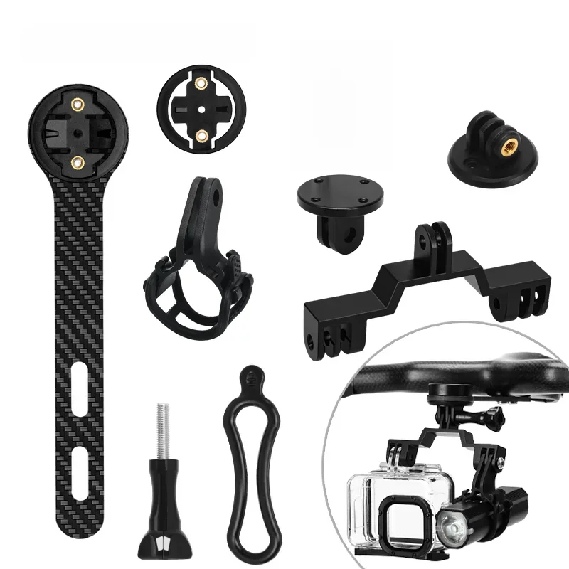 AliExpress riderace Bicycle Computer Holder Carbon Fiber Bracket Road Bike Stopwatch Speedometer Mount For Garmin Bryton Gopro Adapter Light Stand