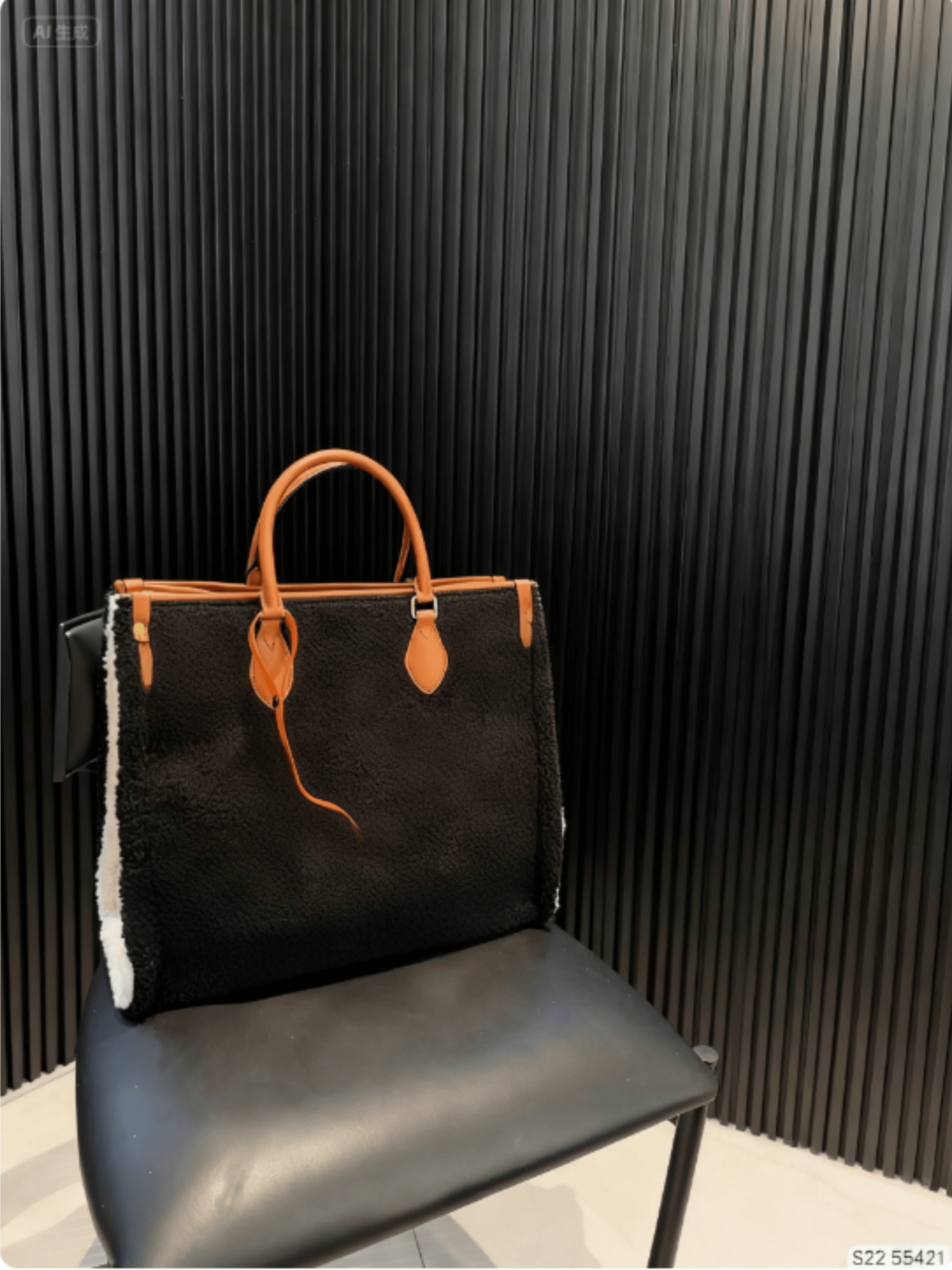 

2025 Women Lamb Wool Pillow Bag Warm Retro Simple Fashion Inlay All Kinds Of Casual Ladies Autumn Winter Bag 38*34cm