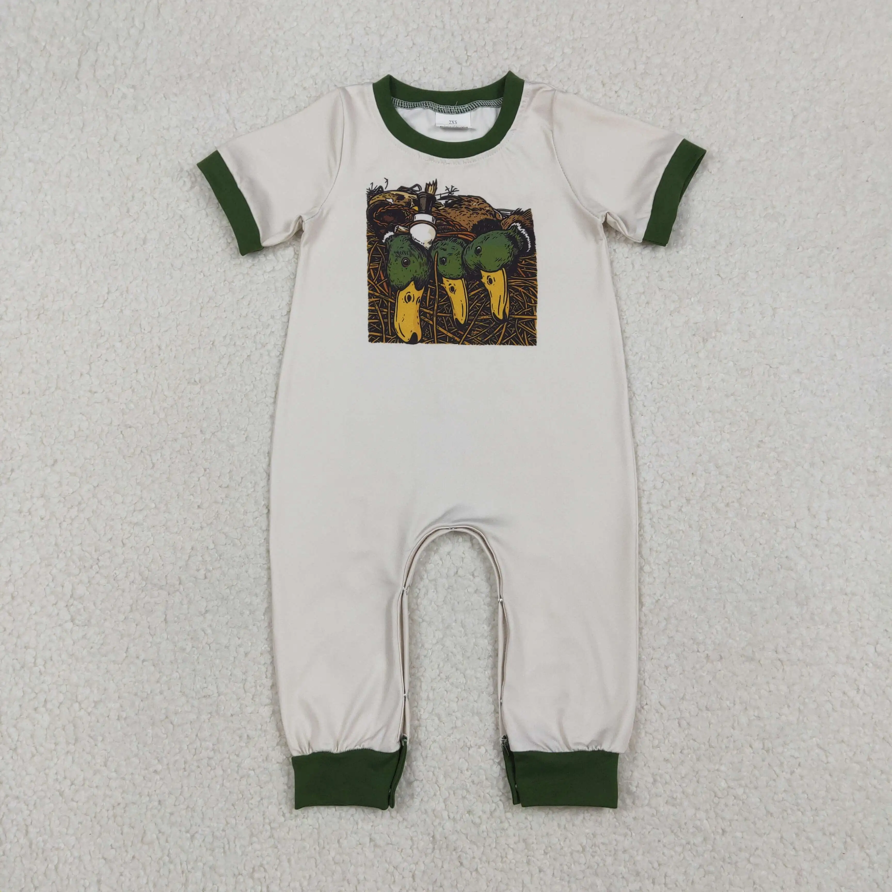 

z1222-01 SR3681 Wholesale baby rompers Summer kids clothes boy duck short sleeve romper boutique children clothing