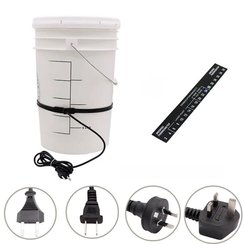 Homebrew Brew pas fermentacyjny pas grzewczy do piwa alkohole winne 25W plastikowe wiadro fermentacyjne 220V/110V wtyczka EU/US — zdjęcie 2
