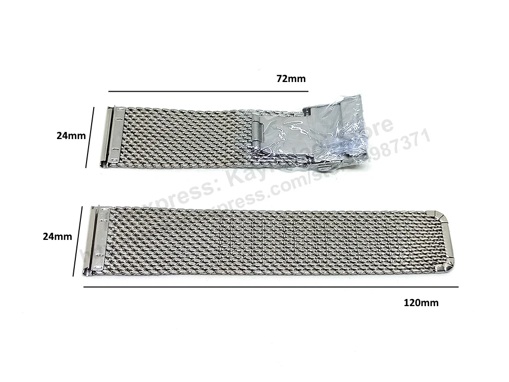 Fits/For Breitling Heritage , SuperOcean - 24mm Mesh Stainless Steel 316L Replacement Watch Bracelet Band Strap