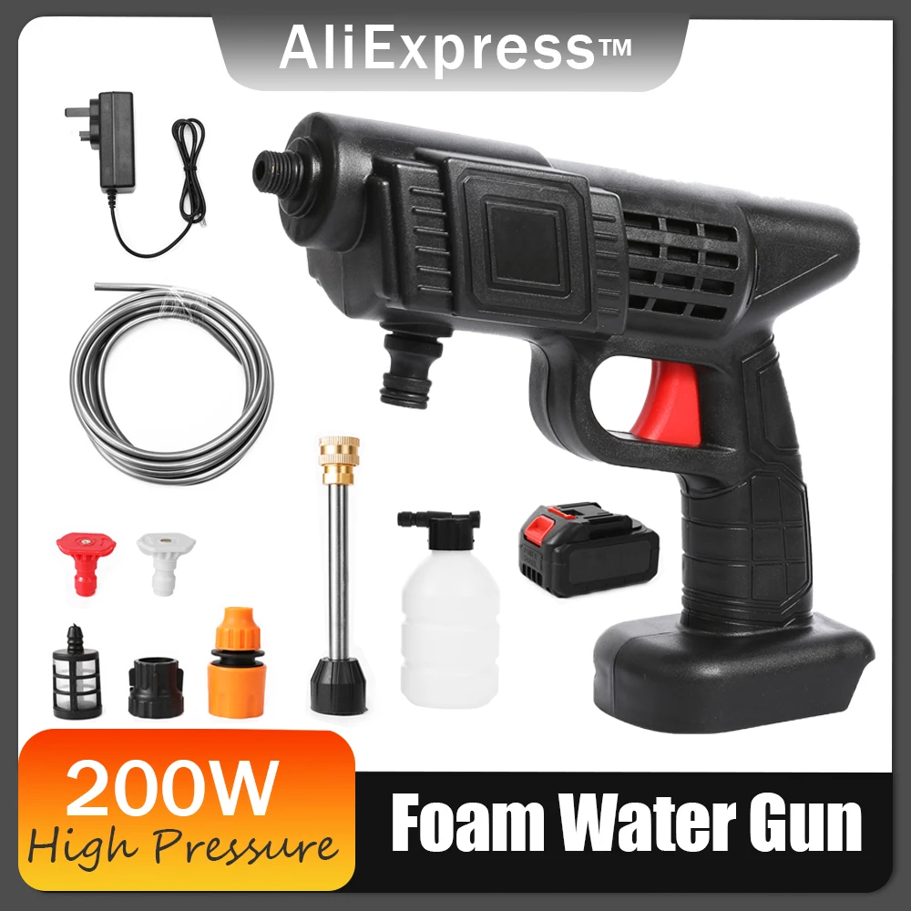 200W Cordless High Pressure Wash Jet Gun Car Wash High Pressure Water winner For Makita Battery Garden Foam Water Gun