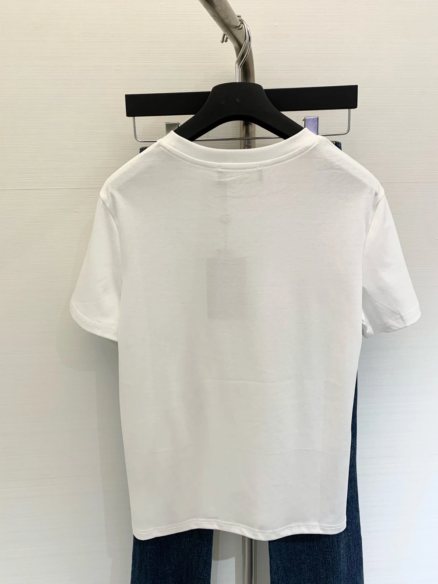 

High Quality Spring And Summer Women's Casual Fashion O-neck Embroidery Letters Short T-shirt JQ080