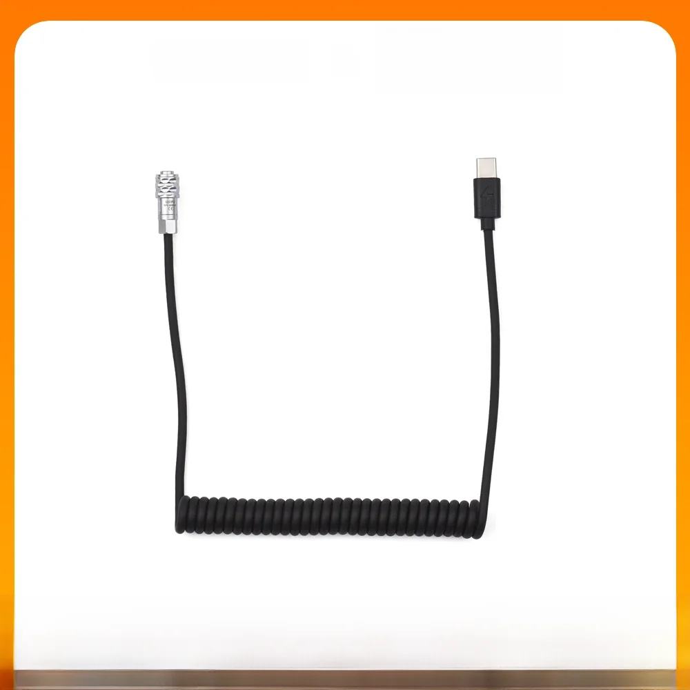 Andoer USB-C wymiana kabla zasilania dla Blackmagic kieszonkowego aparatu kinowego BMPCC 4K/6K do rodzaj USB-C kabel sprężynowy około 1 metra — zdjęcie 2