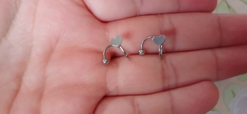 2 Pc/1 pairs Stainless Steel Piercing Screw Ball Star Ear Bone Rotating Line Wave Mini Studs Women Unusual Earrings Jewelry Gift photo review