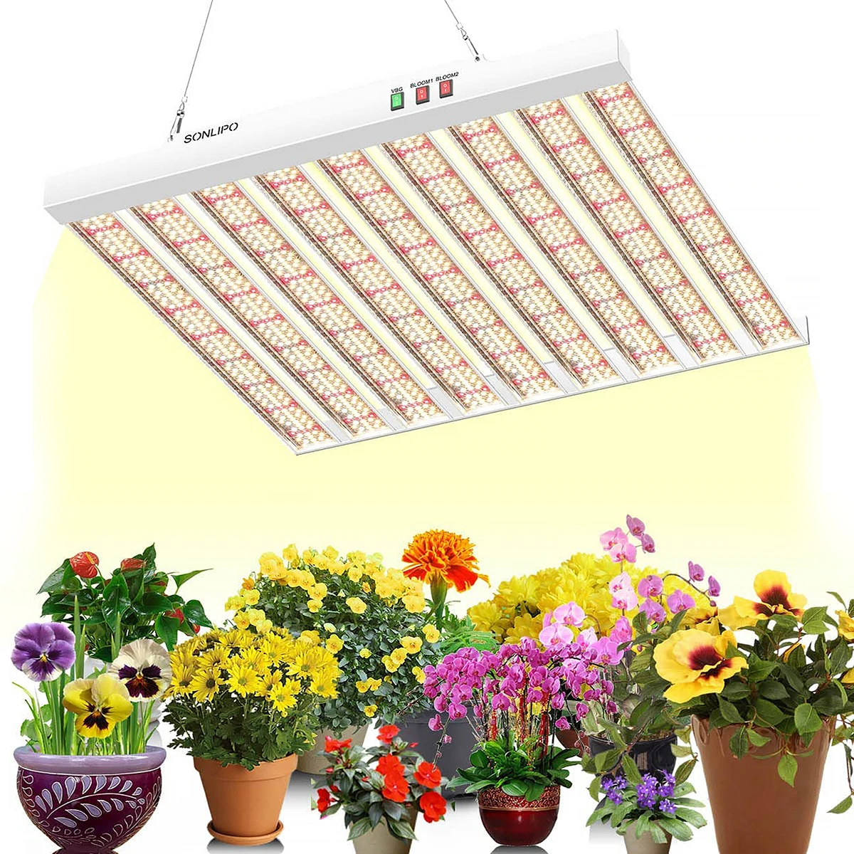 Luz LED de espectro completo para cultivo, lámpara de crecimiento de plantas de 200W, 400W, 600W, AC85-277V, superbrillo, para invernadero, flores y semillas