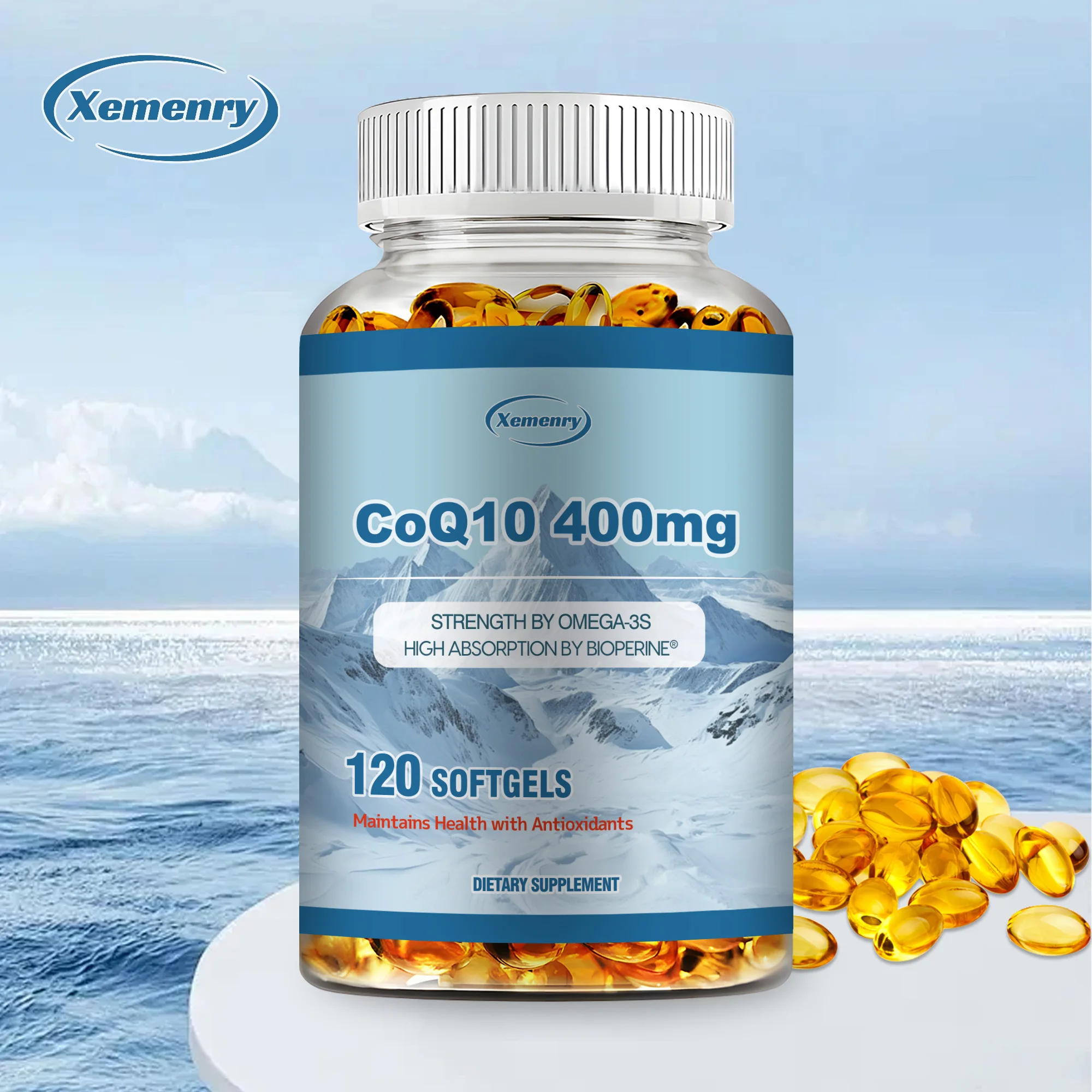 CoQ10 400mg - Promotes Cardiovascular and Heart Health, Antioxidant, Provides Energy for Overall Health - 120 Capsules