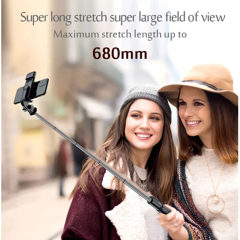 Roreta Foldable Wireless Bluetooth Selfie Stick Phone Holder Retractable Multifunctional Tripod With Remote shutter Selfie light