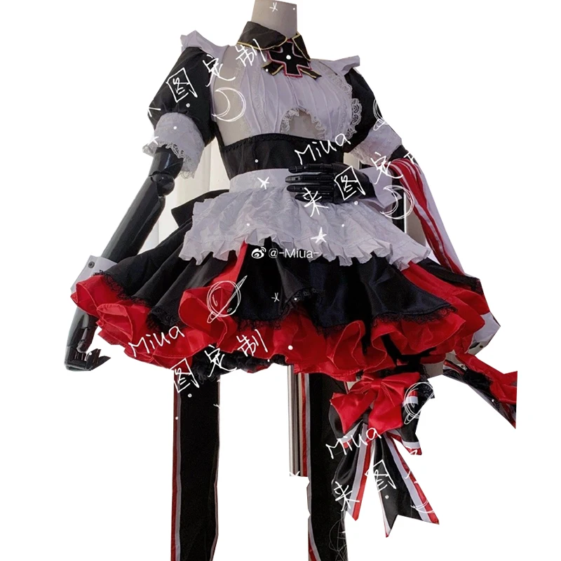 Custom Made Azur Lane Prinz Eugen Cosplay Costume Sexy Maid Dress Apron Uniform Women Anime Outfits Halloween Suits Tailor Cloth