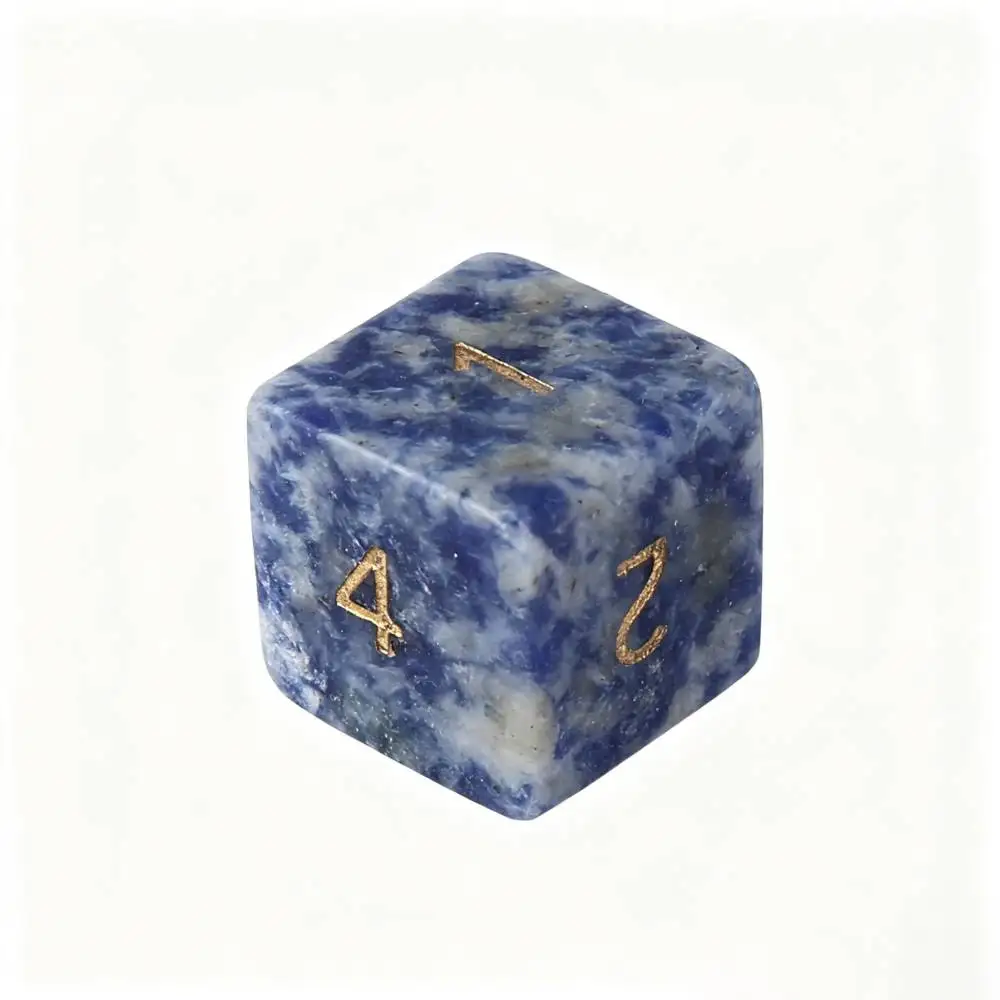 Natural White Dot Sapphire Dice Gemstone Dices Polyhedron Digital Dice set DND for Dungeons & Dragons Gem Stone Dice RPG Cube
