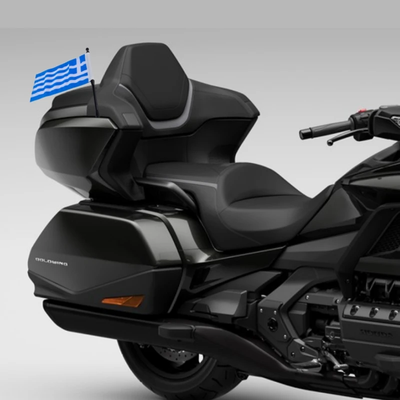 Motorcycle Flag Sleeve Double Side Greece Flags Rear Mount Luggage Rack Mounting For Honda Gold Wing GL1800 Tour 2018-2024