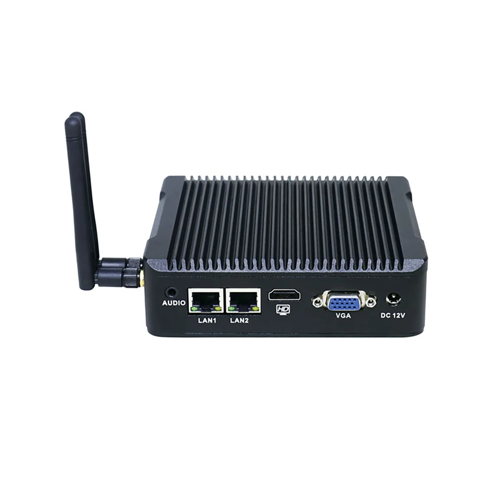 HUNSN Fanless Mini PC,คอมพิวเตอร์อุตสาหกรรม,Intel Celeron J1900,BX07,Windows 1/Linux Ubuntu,COM,2LAN,HDMI,VGA,Vesa Mount,WOL,PXE